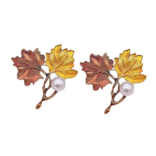 Homoyoyo 2 Stück Ahornblatt Brosche Damen Ahorn Brosche Boutonniere Pins Brosche Party Brosche Einfache Brosche Brustnadel Legierungsbrosche Kleiderbrosche von Homoyoyo