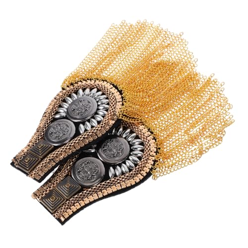 Homoyoyo 2 Stück Anzug Quasten -Schulterstempel Quastenbrosche Kleidung Schulterschmuck Retro-Schulterabzeichen Brosche für Männer Quasten-Abzeichen Legierung Golden von Homoyoyo