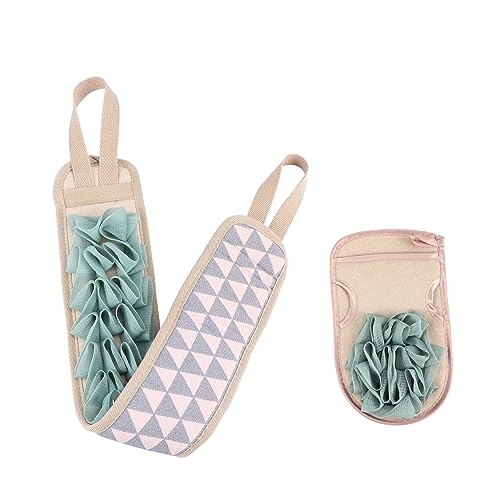 Homoyoyo 2 Stück Badetuch Duschhandschuhe Zur Rückenmassage Polyester Baumwolle Körperpeeling Für Herren Und Damen Doppelseitiges Peeling Hautpflege Zubehör Für Dusche Und Bad von Homoyoyo