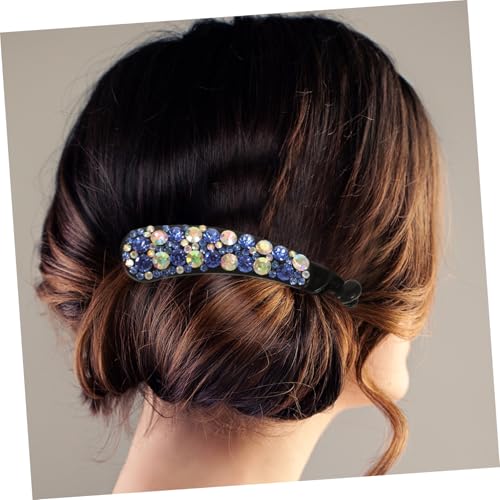 Homoyoyo 2 Stück Bananenspangen mit Strasssteinen Große Haarklammern für Damen Modische Haarspangen für Dickes und Zartes Haar Leichte Kompakte Ponytail Halter für Alltag und Festtage von Homoyoyo