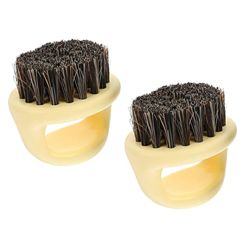 Homoyoyo 2 Stück Bartbürste Männer mit Wildschweinborsten Ergonomischer Griff Sanfte Reinigung von Bart und Nacken Entfernt Schnittreste für Tägliche Bartpflege und Styling von Homoyoyo