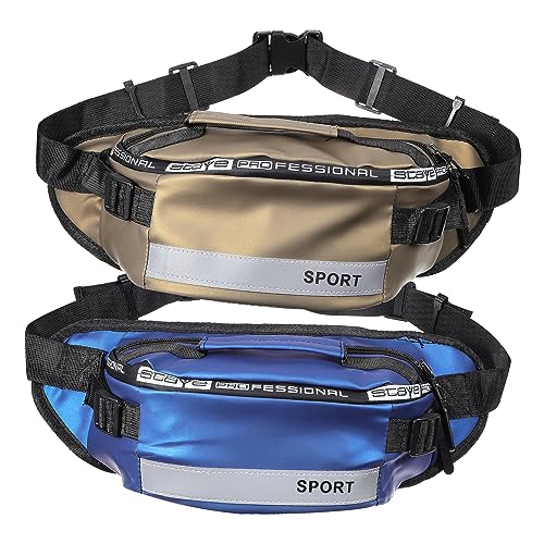 Homoyoyo 2 Stück Bauchtasche Schlanker Laufgürtel Herren Reise Hüfttasche Laufgürtel Sportgürteltasche Für Kreuzgurte Körper Freizeittaschen Hüftgürteltasche Tasche Gürtel Polyester von Homoyoyo