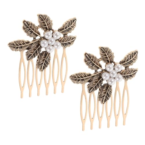 Homoyoyo 2stücke Haarseitenkämme Für Damen Braut Hochzeit Haarkamm Haarteil French Twist Haarspange Schmuck Für Frauen Mädchen Zinklegierung Vintage Design von Homoyoyo