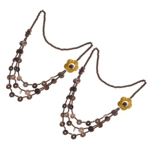 Homoyoyo 2 Stück Bohemian Holzperlen Halskette Retro Layered Ethnic Style Schmuck für Partys Strand Homoyoyo 2 Stück Bohemian Holzperlen Halskette Retro Layered Ethnic Style Schmuck für Partys Strand von Homoyoyo