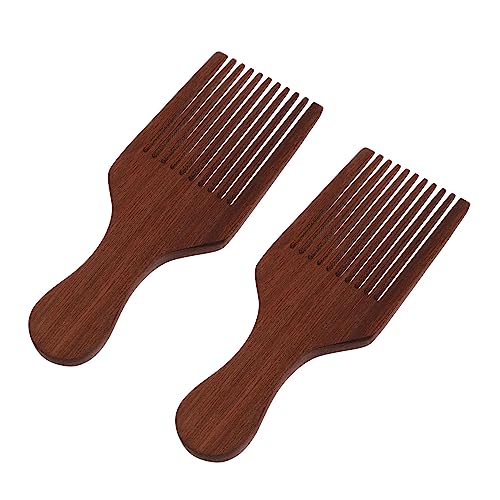 Homoyoyo 2 Stück Breitzinkiger Holz Haarkamm mit Langem Zahn Ergonomisch Geformt Langlebig und Antistatisch Massagekamm für Frauen und Männer Geeignet für Haartypen Haarstyling Tool von Homoyoyo