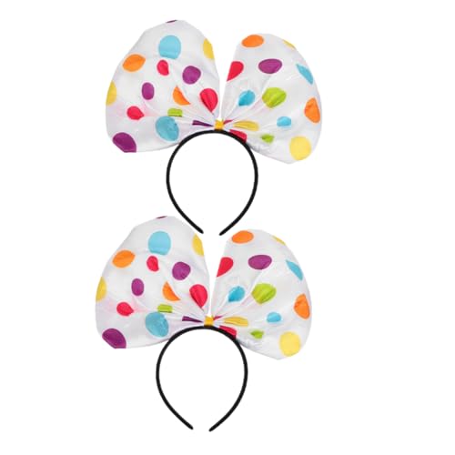 Homoyoyo 2stücke Clown-kostüm-accessoire Mit Bunten Tupfen Stirnband Für Damen Kopfschmuck Mit Schleife Für Halloween Und Karneval von Homoyoyo
