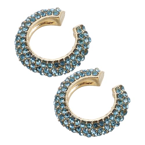 Homoyoyo 2 Stück C Form Clip Ohrringe für Damen Set mit Funkelnden Strasssteinen Vielseitiger Schmuck für Hochzeit Party nicht Durchstochen Eleganter Ohrschmuck von Homoyoyo