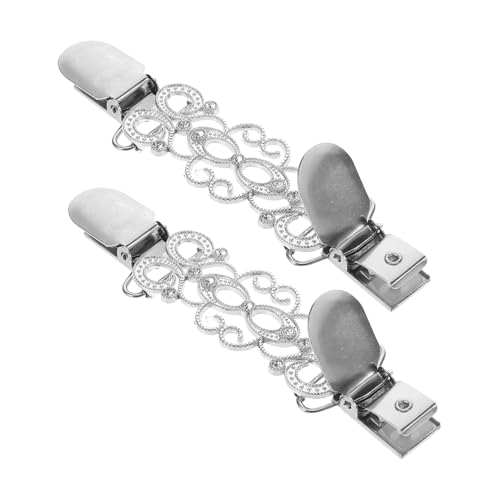 Homoyoyo 2 Stück Cardigan Clips für Damen mit Funkelnden Strasssteinen Leichte Vielseitige Strickjacken und Pulloverhalter aus Legierung Rutschfeste Tragbare Mode Accessoires für Formelle von Homoyoyo
