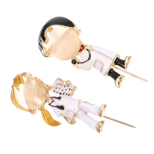 Homoyoyo 2 Stück Cartoon Muster Broschen Niedliche Animationsbroschen für Krankenschwestern Accessoire für Kleidung Taschen Hüte Langlebig Wiederverwendbar von Homoyoyo