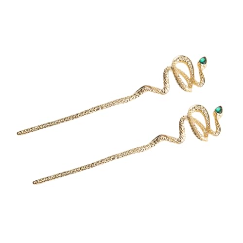 Homoyoyo 2 Stück Chinesische Haarnadeln Vintage Schlangen Design Haarschmuck aus Zinklegierung mit Strass für Damen Festliche Frisuren und Cosplay von Homoyoyo