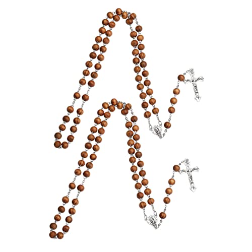 Homoyoyo 2 Stück Christliche Halskette Jesus-halskette Jesus Halskette Rosenarmband Christlicher Armreif Lange Kette Kreuzen Christliches Armband Kreuz Armband Holzperlen Homoyoyo 2 Stück Christliche Halskette Jesus-halskette Jesus Halskette Rosenarmband Christlicher Armreif Lange Kette Kreuzen Christliches Armband Kreuz Armband Holzperlen von Homoyoyo