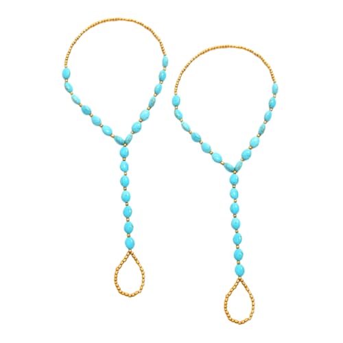 Homoyoyo 2 Stück Damen Fußschmuck Strand Fußkette Perlen Fußkette mit Zehenring für Strandhochzeiten Vielseitiges Design für Reisen Partys Homoyoyo 2 Stück Damen Fußschmuck Strand Fußkette Perlen Fußkette mit Zehenring für Strandhochzeiten Vielseitiges Design für Reisen Partys von Homoyoyo