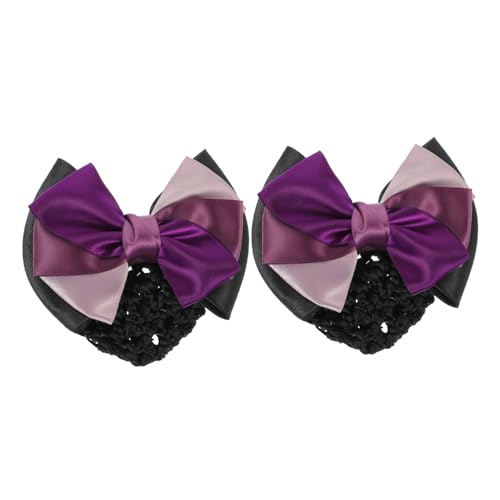 Homoyoyo 2 Stück Damen Haarnetz mit Dreilagigem Schleifen Design Feines Netz für Haarknoten Stabiler Sitz für Pflegeberufe und Alltag Eleganter Haarschmuck für Frauen und Mädchen von Homoyoyo