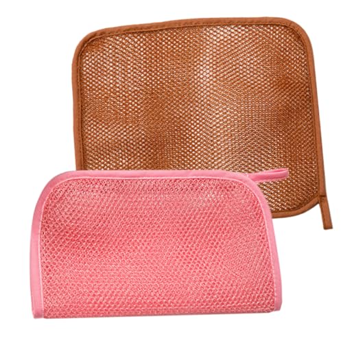 Homoyoyo 2 Stück Doppellagiges Nylon Peeling Handtuch Langlebiger Hautfreundlicher Dusch und Badeschwamm für Sanfte Körper und Gesichtsexfoliation Rückenschonender Zufällige Farbe von Homoyoyo