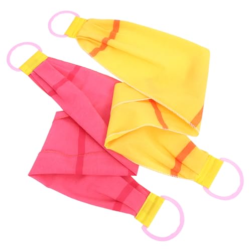 Homoyoyo 2 Stück Doppelseitige Peeling Badetücher Weicher Hautfreundlicher Rücken und Körper Scrubber Gelb Leicht Langlebig für Sanfte Hautexfoliation und Gründliche Beim Duschen und Baden von Homoyoyo