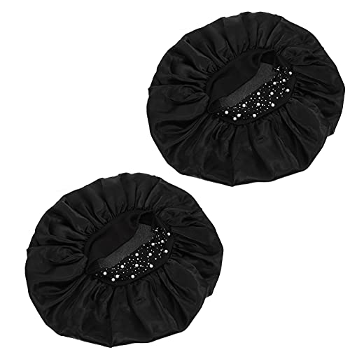 Homoyoyo 2 Stück Duschhauben für Damen Wiederverwendbare Elastische Badehauben aus Polyester Vielseitig für und Make Up Schickes Design für Zuhause und Spa von Homoyoyo