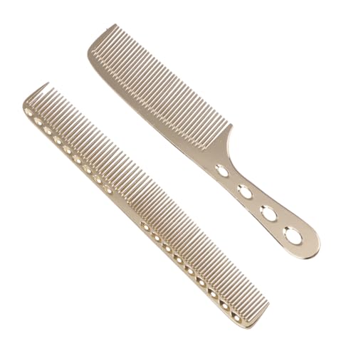 Homoyoyo 2 Stück Edelstahl Haarkämme Teiliges Hautfreundlich Antistatisch Ultra Dünn für Sanfte Massage und Entwirrtes Haar Geeignet für Damen und Herren Salon und Heimgebrauch Goldenes von Homoyoyo