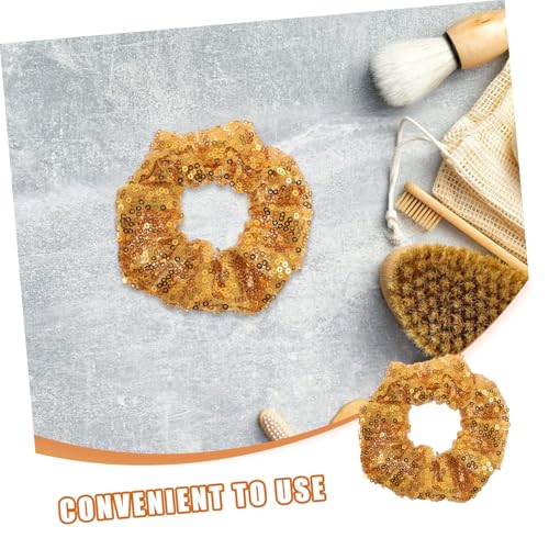 Homoyoyo 2 Stück Elastische Pailletten Haargummis für Damen Mädchen Glitzernde Pferdeschwanz Halter mit Komfortablem Griff Leichtes Flexibles Haarband für Schule Tanz und Party von Homoyoyo