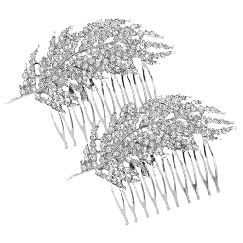 Homoyoyo 2 Stück Eleganter Haarkamm mit Strasssteinen Teiliges Vintage Brautschmuck für Damen Dekorativer Haarschmuck für Hochzeit Geburtstag und Besondere Anlässe Leichtes in Silber von Homoyoyo