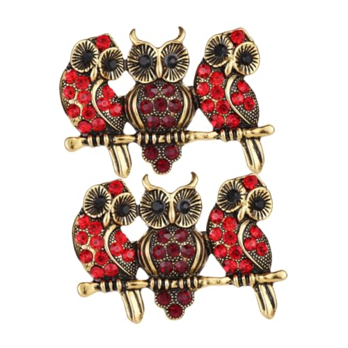 Homoyoyo 2 Stück Eulenbrosche Eulenhaus Merch Thanksgiving-brosche Thanksgiving-tag-pin Stofftier Eule Gefälschte Libelle Eule Taschen Eulenbecher Vintage-modebrosche Tonbecher Legierung von Homoyoyo