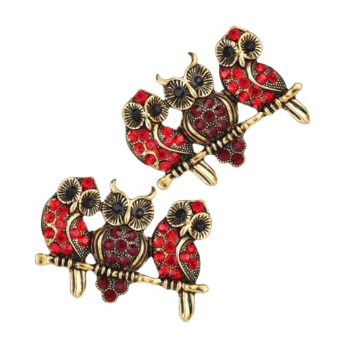 Homoyoyo 2 Stück Eulenbrosche damen brosche Tier Brosche Handtaschen Brosche Owl Anstecknadel Damenbekleidung Brosche Süße Obst-Anstecknadel Broschen aus Kunstperlen Tonkrüge Legierung von Homoyoyo
