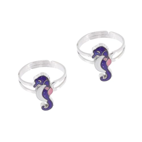 Homoyoyo 2 Stück Farbwechselnder Stimmungsring mit Meerestier Design Einstellbarer Thermochromischer Ring für Frauen Perfektes Accessoire für Partys Feiertage von Homoyoyo