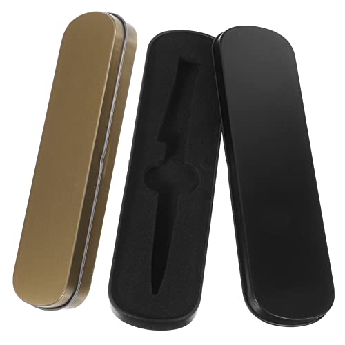 Homoyoyo 2 Stück Federmäppchen aus Metall schlank tragbar Fächer Bleistift-Boxen Schreibwaren Hartes Federmäppchen stiftboxen leer Etui für Bleistifthalter Flaches von Homoyoyo