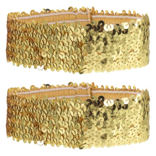 Homoyoyo 2stücke Funkelndes Pailletten-stirnband Für Damen Elastisch Rutschfest Für Laufen Yoga Fitness Haarmanagement Schweißkontrolle Wiederverwendbar von Homoyoyo