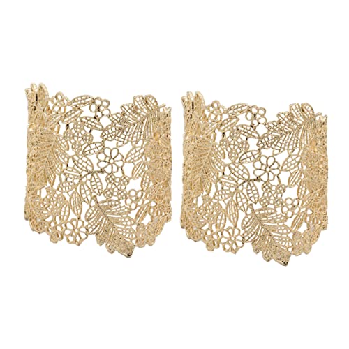 Homoyoyo 2 Stück Goldenes Armband Damen Verstellbar Offenes Bangle Schmuck für Hochzeiten Festivals Elegantes Design Langlebig für von Homoyoyo