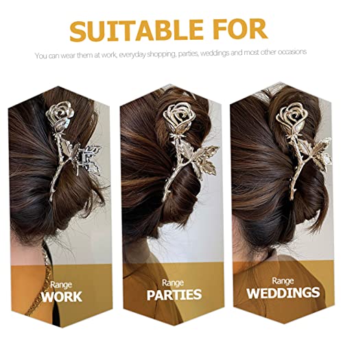 Homoyoyo 2 Stück Große Haarklammern Form Haarspangen für Dickes Haar Damen Mädchen Robust Schmerzfrei Eleganter Haarschmuck für Alltag Sport und Freizeit Silber und Gold von Homoyoyo