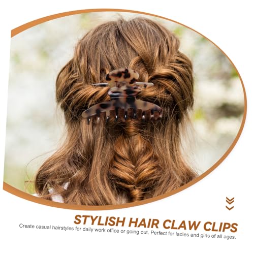 Homoyoyo 2 Stück Große Leopard Haarklammer Damen Langlebig Robust Rutschfeste Haarspange für Dickes Haar Bad Kosmetik Alltag von Homoyoyo