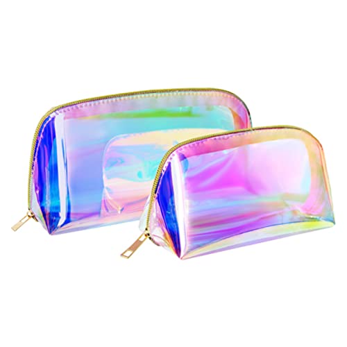 Homoyoyo 2 Stück Großer TPU Kulturbeutel Transparent Wasserfest Teiliges Reise Kosmetikbeutel Praktische Makeup Tasche für Damen und Herren für Reisen und Persönliche Pflege von Homoyoyo