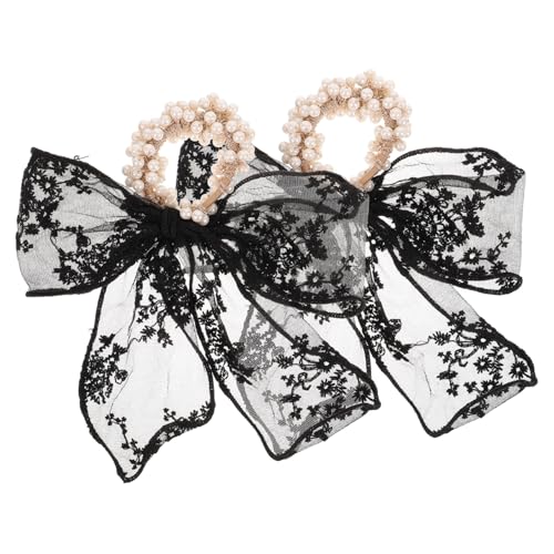 Homoyoyo 2 Stück Haargummis mit Perlen und Spitzen Schleife Weiche Elastische Haarschmuck für Damen Vielseitiger Pferdeschwanzhalter für Alltag Party und Festliche Anlässe von Homoyoyo