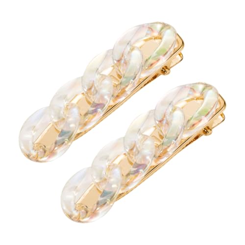 Homoyoyo 2 Stück Haarklammern Acryl mit Ketten Design Einfache und Glatte Haarspangen für Damen Schonend Langlebig und Vielseitig Einsetzbar von Homoyoyo