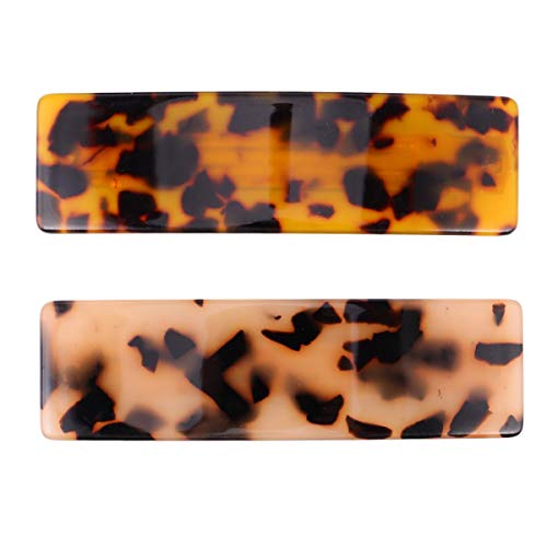 Homoyoyo 2 Stück Haarklammern für Damen Federclips aus Strapazierfähigem Acetat für und Haarstylings Leicht und Farbecht Zeitloses Design in Schildpatt und Beige von Homoyoyo