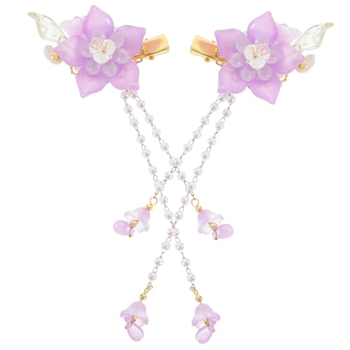 Homoyoyo 2 Stück Haarklammern mit Blumenmuster und Künstlicher Perle Quasten Haarspangen für Mädchen Sichere und Bequeme Haarschmuckclips zur Eleganten Haarfixierung und Dekoration Homoyoyo 2 Stück Haarklammern mit Blumenmuster und Künstlicher Perle Quasten Haarspangen für Mädchen Sichere und Bequeme Haarschmuckclips zur Eleganten Haarfixierung und Dekoration von Homoyoyo