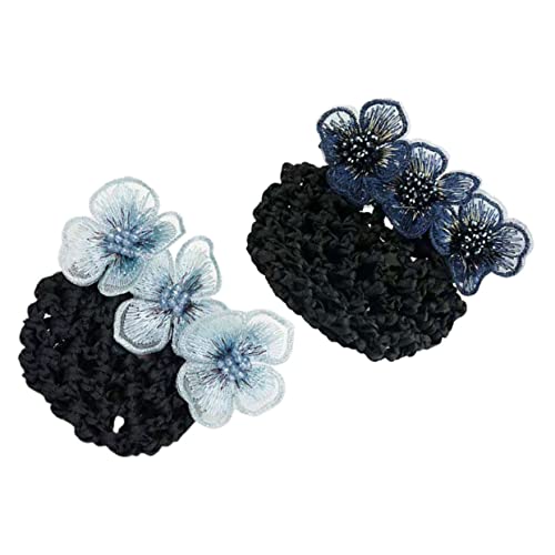 Homoyoyo 2 Stück Haarnetz Dutt Cover mit Blumen Leichtes Langlebiges Haarschmuck Accessoire für Ballett Pflegeberufe und Formelle Anlässe Geeignet für Damen und Professionelle Outfits von Homoyoyo