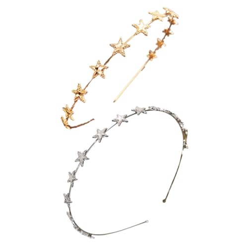 Homoyoyo 2 Stück Haarschmuck aus Legierung mit dekorativem fünfzackigem Stern filigraner Haarreifen für Mädchen und Damen stilvolles Accessoire für Party und Alltag Homoyoyo 2 Stück Haarschmuck aus Legierung mit dekorativem fünfzackigem Stern filigraner Haarreifen für Mädchen und Damen stilvolles Accessoire für Party und Alltag von Homoyoyo