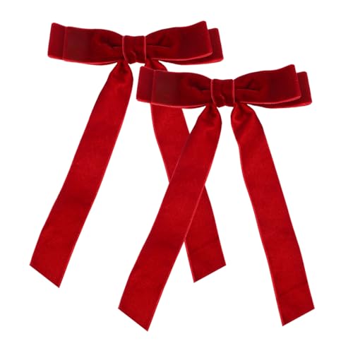 Homoyoyo 2stücke Schleifen Haarklammer Mit Quaste Süßer Haarschmuck Für Mädchen Und Frauen Beflockte Haarspangen Für Täglichen Gebrauch Partys Und Hochzeiten von Homoyoyo