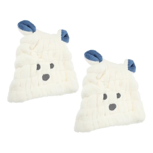 Homoyoyo 2 Stück Haartrockenkappe aus Korallenfleece Cartoon Design Schnelltrocknendes Handtuch für Haar für Hause und Reisen von Homoyoyo