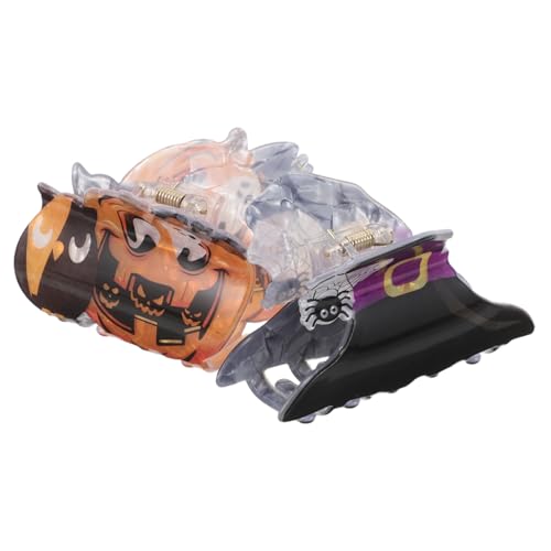 Homoyoyo 2 Stück Halloween Haarklammern Acryl mit Hexenhut und Kürbis Design Leichte Strapazierfähige Haarspangen für Damen und Mädchen Vielseitig für Haare Kleidung und Accessoires von Homoyoyo