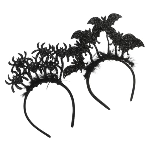 Homoyoyo 2 Stück Halloween Haarreif Spinnen und Fledermaus Designs Weiche Rutschfeste Kopfbedeckung für Party Dress Up Halloween Kostüm Zubehör für Karneval und Cosplay von Homoyoyo