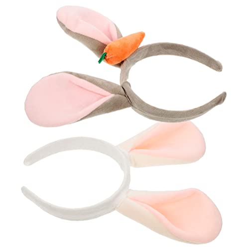 Homoyoyo 2 Stück Hasenohren Haarreif Bunny Stirnband mit Weichen Kaninchenohren Komfortabel und Strapazierfähig für Osterparty Karneval Cosplay und für Damen von Homoyoyo