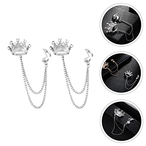 Homoyoyo 2 Stück Herren Brosche Anstecknadel Musiknote Kette Pin Modisches Zubehör für Anzüge Schals Mäntel Silberne Rhinestone Brosche für Besondere Anlässe von Homoyoyo