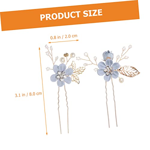Homoyoyo 2 Stück Hochzeit Haarnadeln Stoffblumen Brautschmuck Perlen U Form Leicht Komfortabel Für Braut Party Zeremonie von Homoyoyo