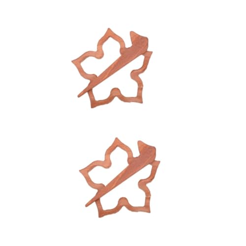 Homoyoyo 2 Stück Holzbrosche für Damen Dekorative Winter Pin Holz Stilvolle Kleidung Verzierung DIY Accessoire für Jacken Schals Einzigartiges Design Zufälligen Farben von Homoyoyo