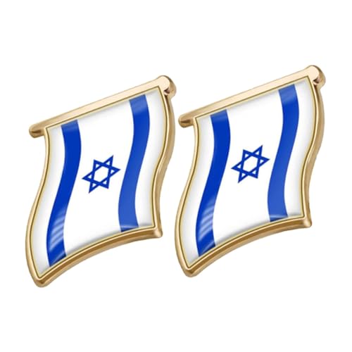 Homoyoyo 2 Stück Israel Brosche Pride Anstecknadel Krawatten Etikett Strass Armee Anstecknadel Flaggen Länder Anstecknadeln Aufkleber Emaille Anstecknadel Doppelband Flaggen von Homoyoyo