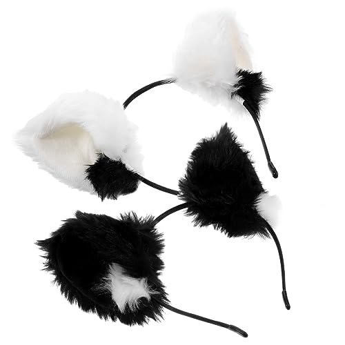 Homoyoyo 2 Stück Katzenohren Haarreif Süßes Cosplay Party Zubehör für Damen und Erwachsene Klassisches Design für Halloween Weihnachten und Karneval Modisches Kostüm Accessoire von Homoyoyo