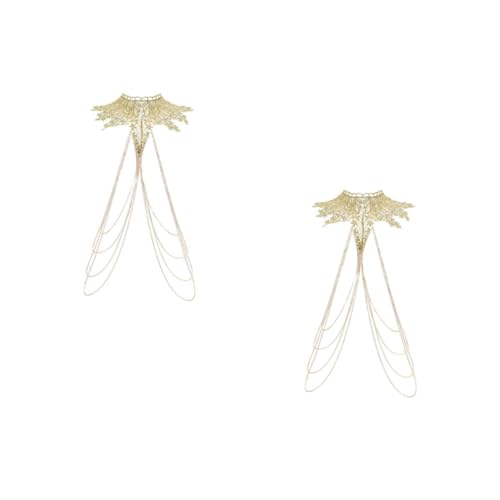 Homoyoyo 2 Stück Körperkette Damen Spitze Blumenblatt Körperkette für Strandpartys Festliche Anlässe Körperschmuck mit Glänzender Oberfläche Mehrschichtigem Design von Homoyoyo