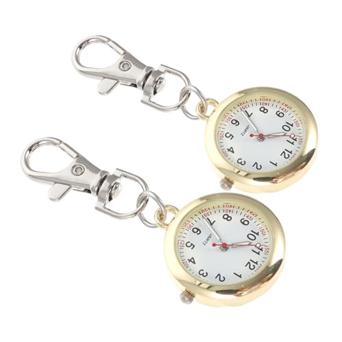 Homoyoyo 2stücke Quarz-taschenuhr Mit Schlüsselschnalle Runde Taschenuhr Tragbarer Unisex-Uhr Großes Ziffernblatt Für Ärzte Und Krankenschwestern Stoppuhrfunktion Langlebig Und von Homoyoyo
